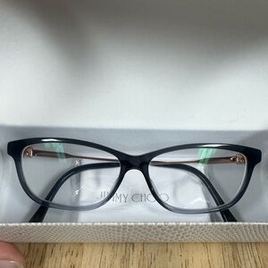 Jimmy Choo Black and Gold Glasses with Hard Case